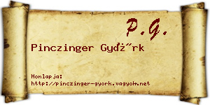 Pinczinger Györk névjegykártya